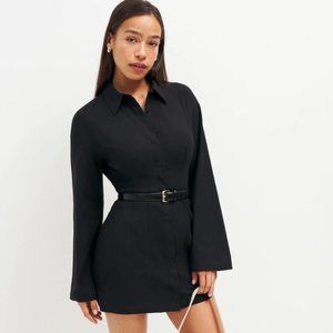 Reformation Rana black shirt dress Size 10
